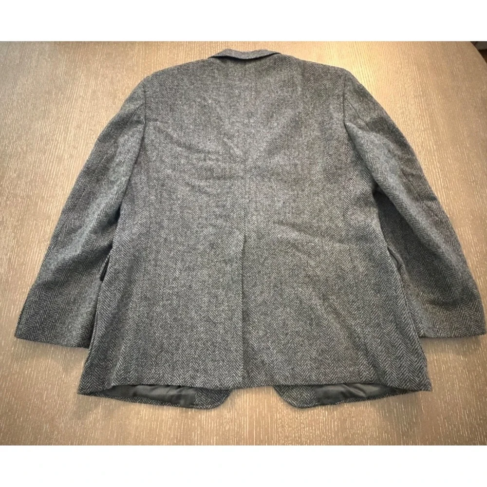 Vintage Harbour Town Harris Tweed Men's Blazer Gray Herringbone Wool Size 40R